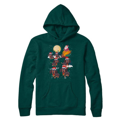 Dog Reindeer Dachshund Christmas Gift-T-Shirt & Sweatshirt-Pullover Hoodie-Deep Forest