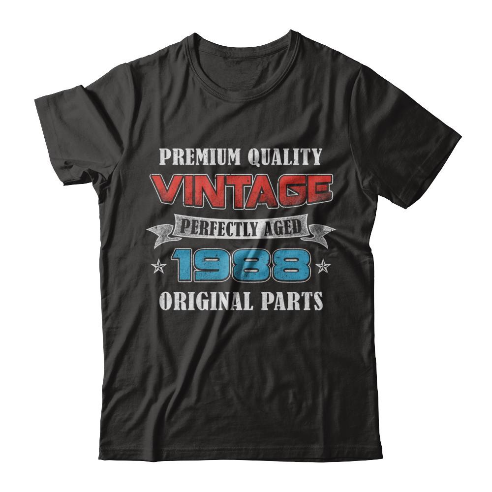 Vintage Premium Prefectly Aged 1988 33th Birthday Gift-T-Shirt & Hoodie-Classic T-Shirt-Black