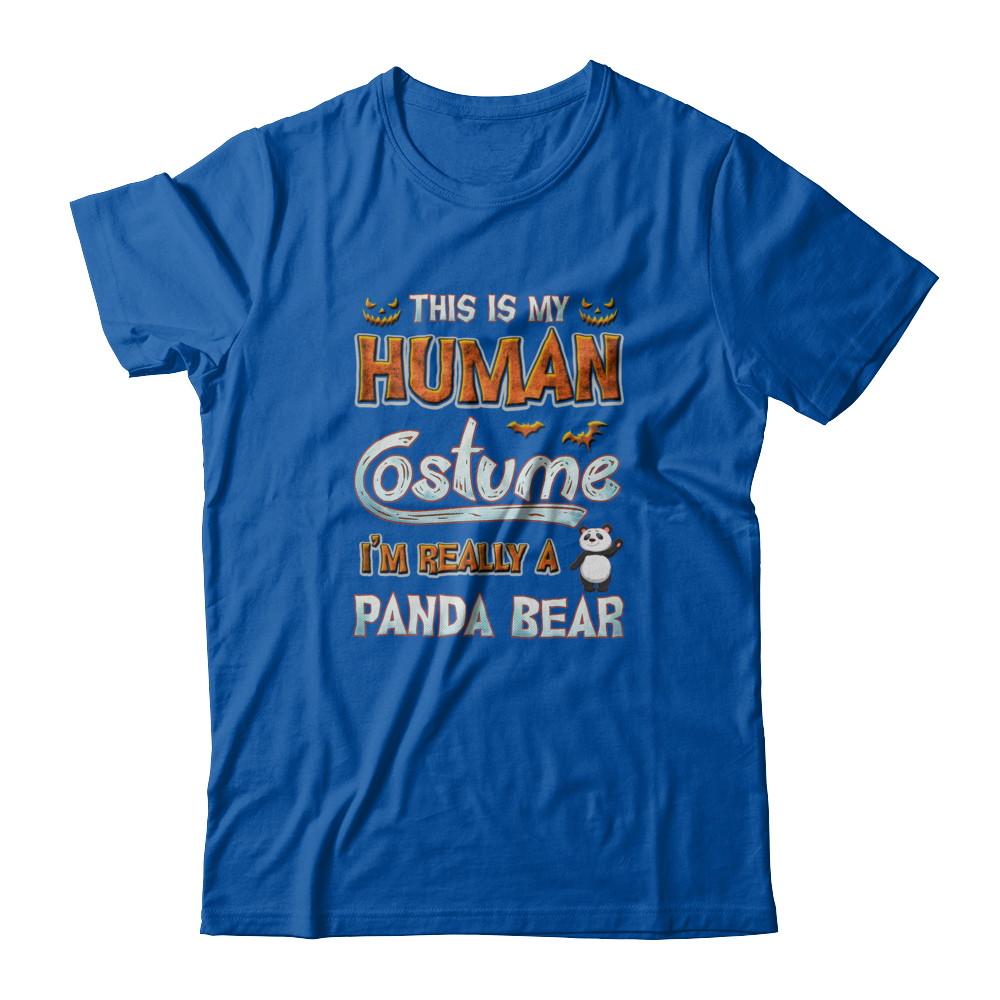 Panda Halloween My Human Costume I'm Really A Panda-T-Shirt & Tank Top-Premium T-Shirt-Royal