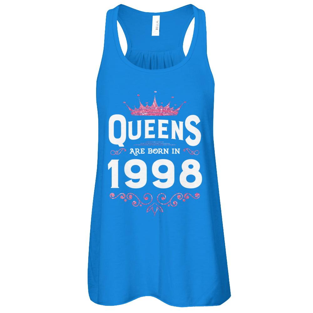 Queens Are Born In 1998 Birthday Gift-T-Shirt & Tank Top-Women's Flowy Racerback Tank-True Royal