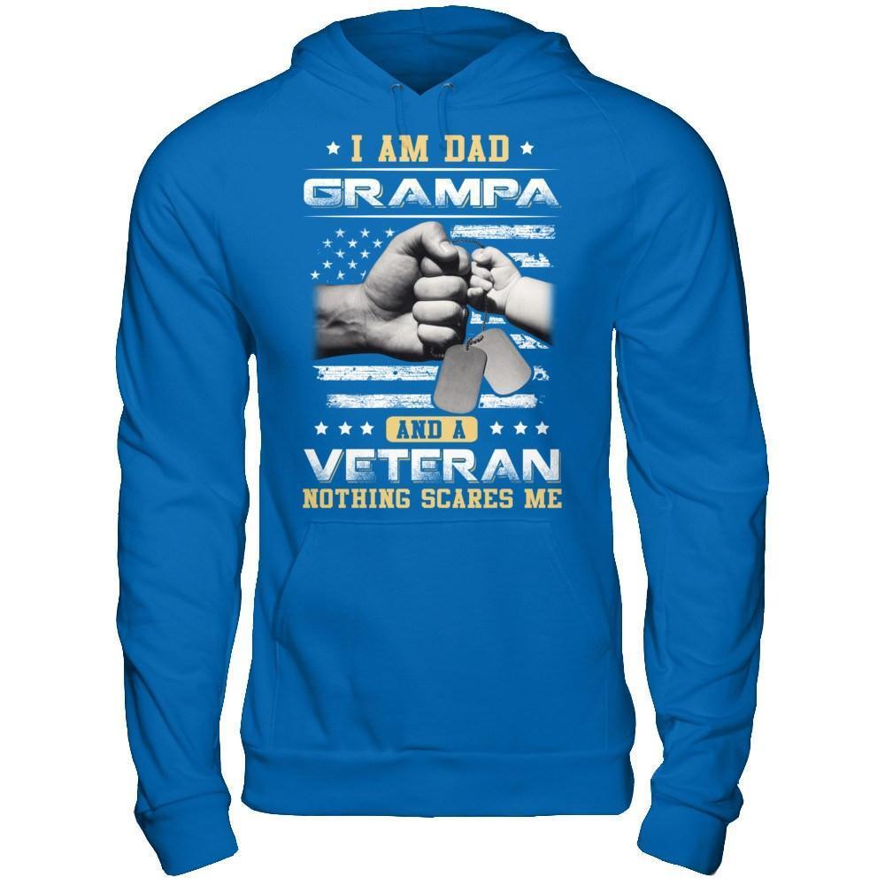 I'm A Dad Grampa And A Veteran Nothing Scares Me-T-Shirt & Hoodie-Pullover Hoodie-Royal