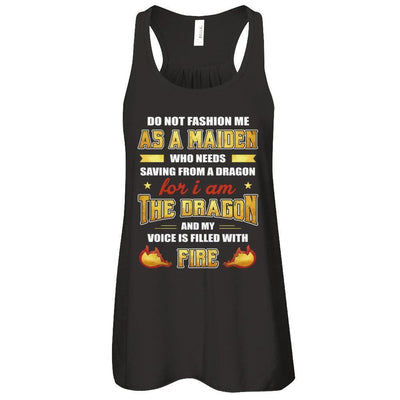 I Am The Dragon And My Voice Is Filled With Fire-T-Shirt & Tank Top-Women's Flowy Racerback Tank-Black