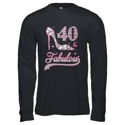 40 And Fabulous 40 Years Old 1981 40th Birthday Gift-T-Shirt & Hoodie-Long Sleeve T-Shirt-Black