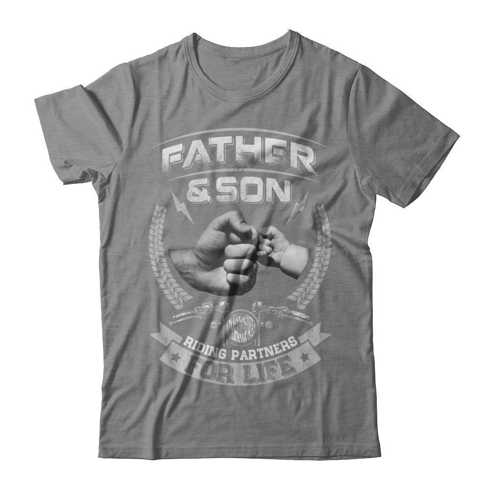 Motocross Father And Son Riding Partners For Life-T-Shirt & Hoodie-Classic T-Shirt-Sport Grey