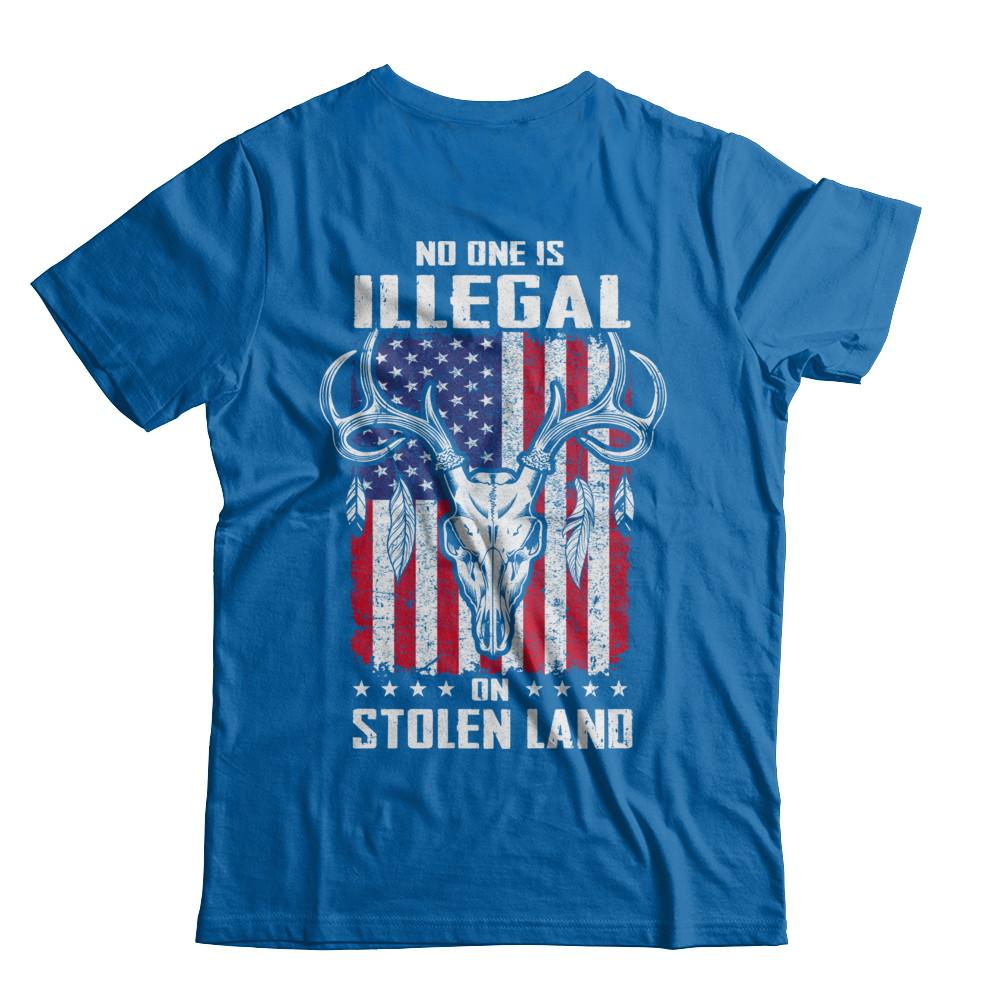 No One Is Illegal On Stolen Land Immigrants-T-Shirt & Hoodie-Classic T-Shirt-Royal