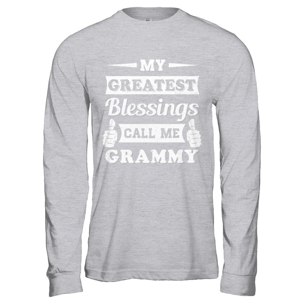 My Greatest Blessings Call Me Grammy-T-Shirt & Hoodie-Long Sleeve T-Shirt-Sport Grey