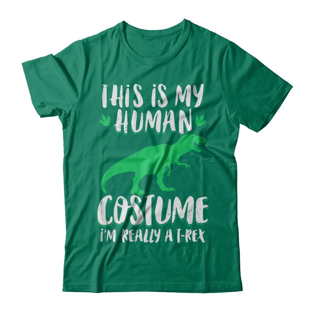 Funny I'm Really A T Rex Dinosaur Halloween Costume-T-Shirt & Sweatshirt-Classic T-Shirt-Kelly Green