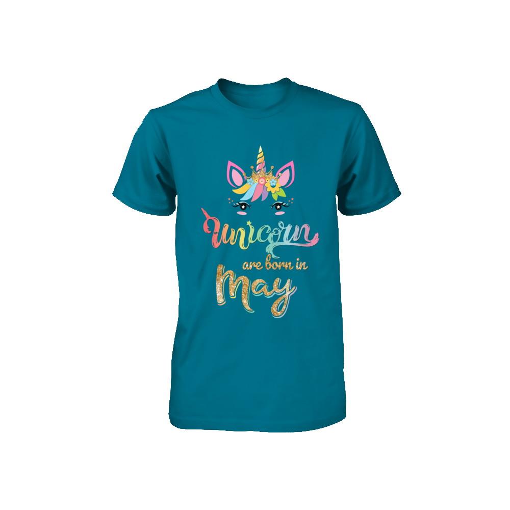 Cute Unicorns Are Born In May Birthday Gift Youth-Youth Shirt-