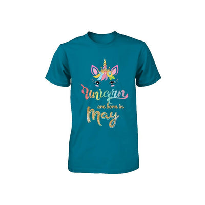 Cute Unicorns Are Born In May Birthday Gift Youth-Youth Shirt-