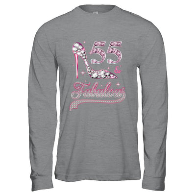 55 And Fabulous 55 Years Old 1966 55th Birthday Gift-T-Shirt & Hoodie-Long Sleeve T-Shirt-Sport Grey