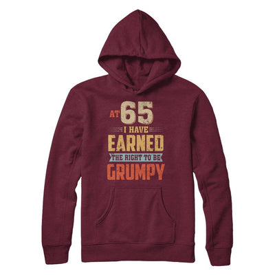 Vintage The Right To Be Grumpy 65th 1956 Birthday Gift-T-Shirt & Hoodie-Pullover Hoodie-Maroon