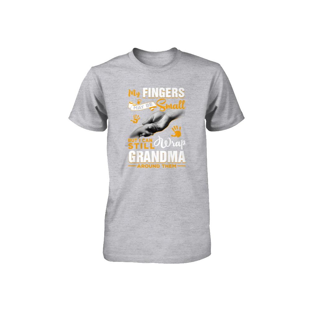 My Fingers May Be Small But I Can Still Wrap Grandma Youth-Youth Shirt-Youth T-Shirt-Athletic Heather