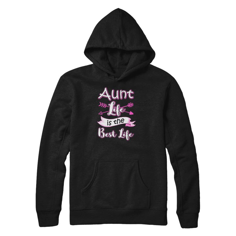 Aunt Life Is The Best Life Faunty Funny Aunty-T-Shirt & Tank Top-Pullover Hoodie-Black