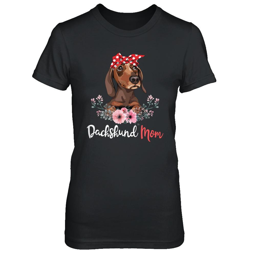 Dachshund Mom Gift For Women Dog Lover-T-Shirt & Hoodie-Women's T-Shirt-Black