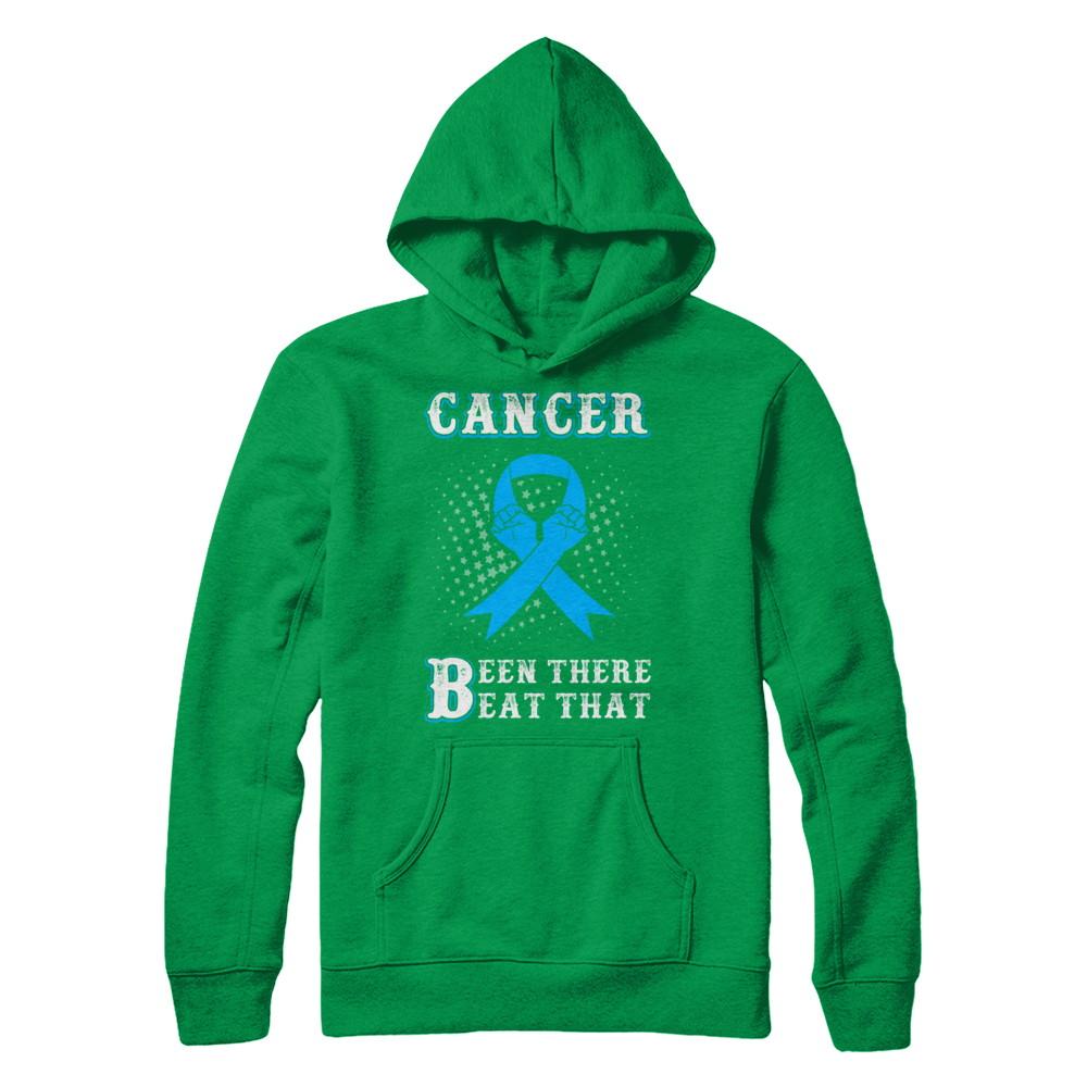 Prostate Cancer Been There Beat That Blue Awareness Ribbon-T-Shirt & Hoodie-Pullover Hoodie-Irish Green