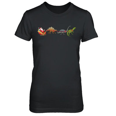 Xmas Cool Santa Sleigh Dinosaur Christmas Gift-T-Shirt & Sweatshirt-Women's T-Shirt-Black