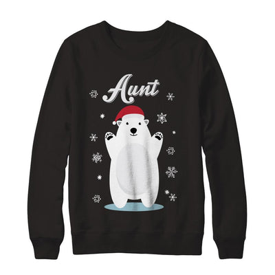 Aunt Bear Christmas Santa Pajamas-T-Shirt & Sweatshirt-Crewneck Sweatshirt-Black