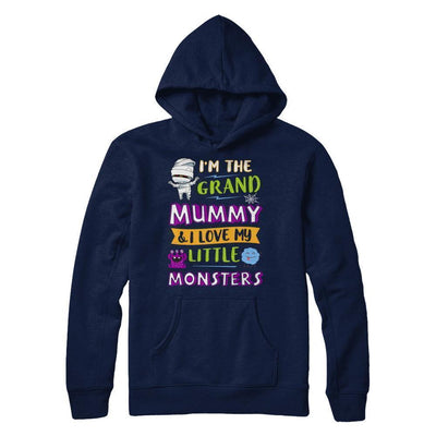 Halloween I'm The Grand Mummy And I Love My Little Monsters-T-Shirt & Hoodie-Pullover Hoodie-Navy