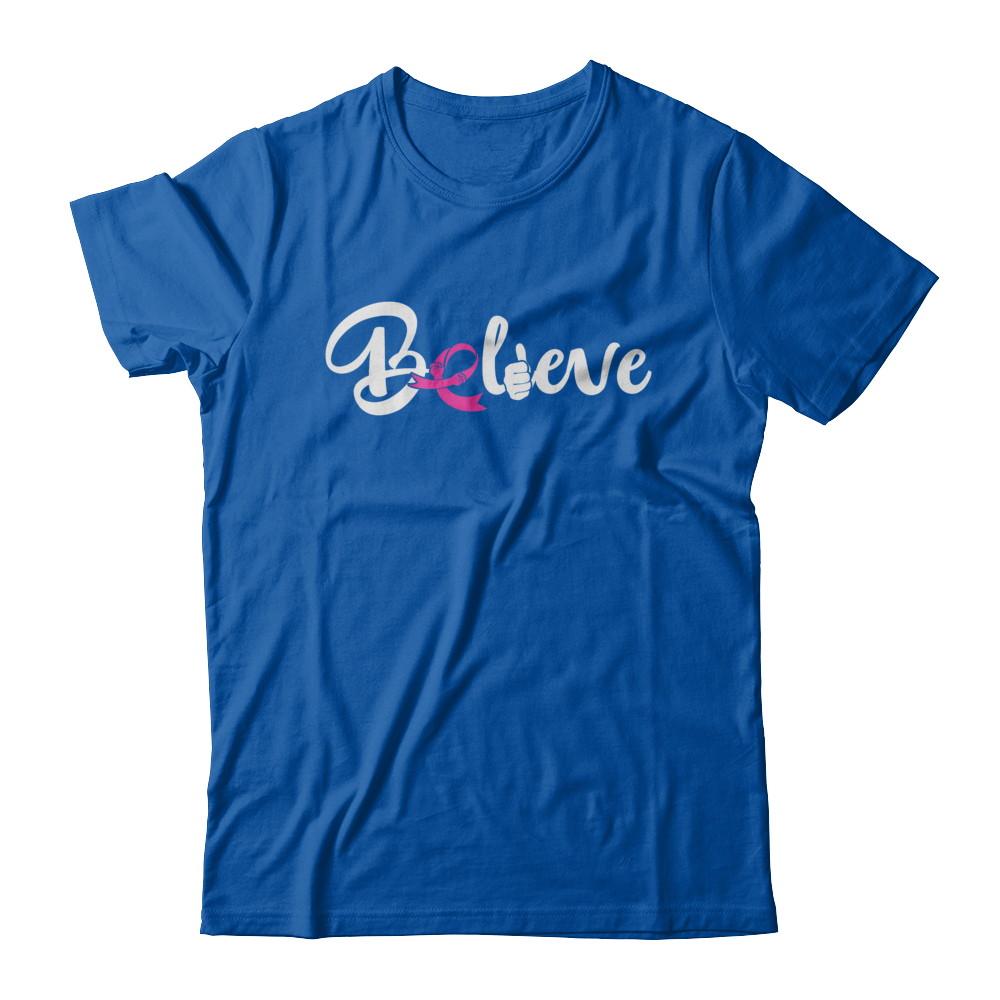 Believe Breast Cancer Awareness Fight-T-Shirt & Sweatshirt-Premium T-Shirt-Royal