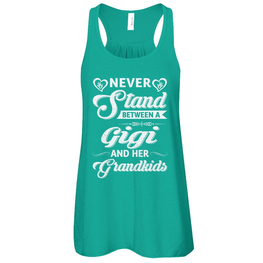 Never Stand Between A Gigi And Her Grandkids Mothers Day-T-Shirt & Tank Top-Women's Flowy Racerback Tank-Kelly