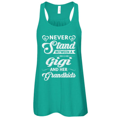 Never Stand Between A Gigi And Her Grandkids Mothers Day-T-Shirt & Tank Top-Women's Flowy Racerback Tank-Kelly