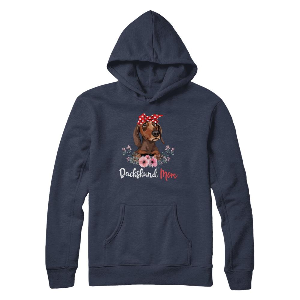 Dachshund Mom Gift For Women Dog Lover-T-Shirt & Hoodie-Pullover Hoodie-Navy