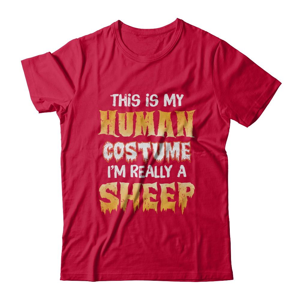 This Is My Human Costume Sheep Halloween-T-Shirt & Hoodie-Classic T-Shirt-Red