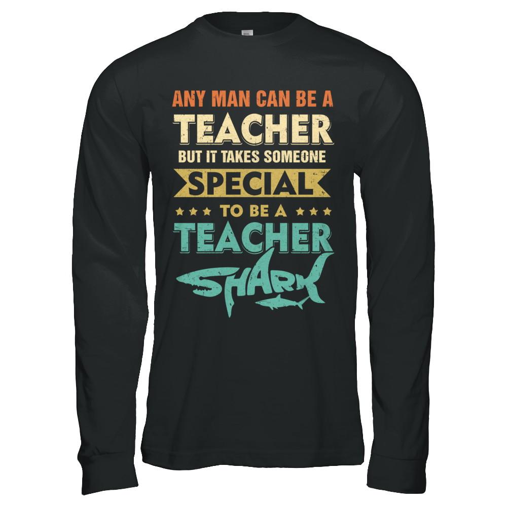 Vintage Someone Special To Be A Teacher Shark Gift-T-Shirt & Hoodie-Long Sleeve T-Shirt-Black
