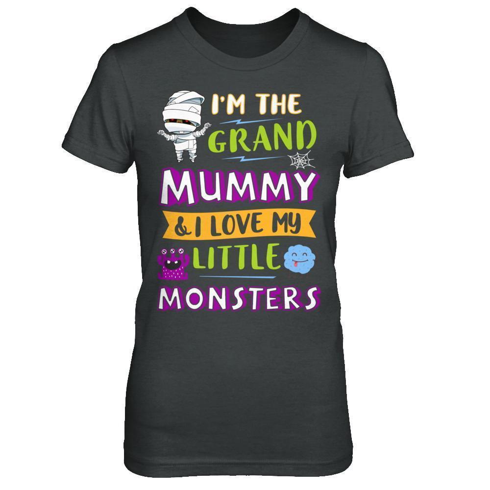 Halloween I'm The Grand Mummy And I Love My Little Monsters-T-Shirt & Hoodie-Women's T-Shirt-Dark Heather