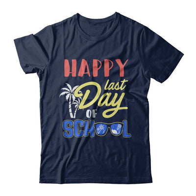 Happy Last Day Of School Students Teachers Graduated-T-Shirt & Hoodie-Classic T-Shirt-Navy