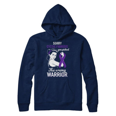 Sorry Cystic Fibrosis You Picked The Wrong Warrior Cystic Fibrosis-T-Shirt & Hoodie-Pullover Hoodie-Navy