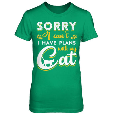 Sorry I Can't I Have Plans With My Cat-T-Shirt & Hoodie-Women's T-Shirt-Irish Green
