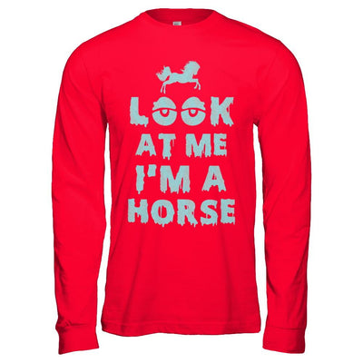 Look At Me I'm A Horse Halloween Costume-T-Shirt & Hoodie-Long Sleeve T-Shirt-Red
