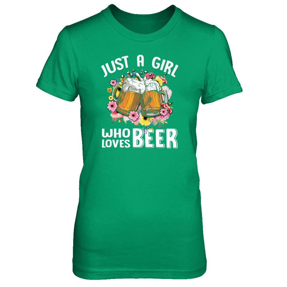 Just A Woman Who Loves Beer-T-Shirt & Tank Top-Women's T-Shirt-Irish Green