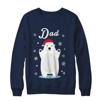 Dad Bear Christmas Santa Pajamas-T-Shirt & Sweatshirt-Crewneck Sweatshirt-Navy