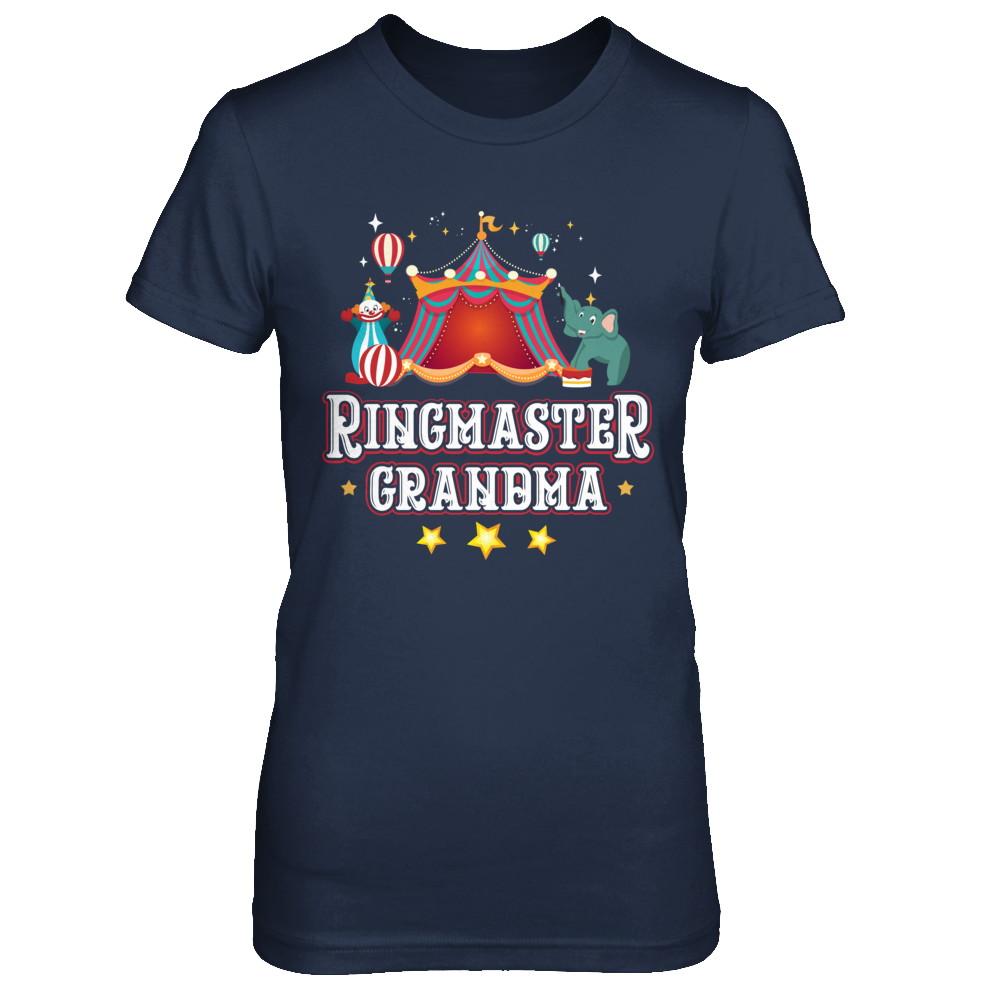 Ringmaster Grandma Circus Carnival Children Party-T-Shirt & Hoodie-Women's T-Shirt-Navy