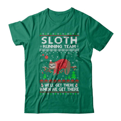 Funny Sloth Running Team Ugly Christmas Sweater Gift-T-Shirt & Sweatshirt-Classic T-Shirt-Kelly Green