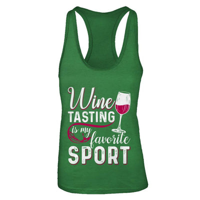 Wine Tasting Is My Favorite Sport-T-Shirt & Tank Top-Women's Ideal Racerback Tank-Kelly Green