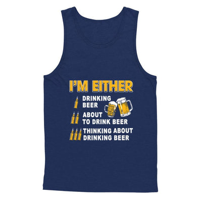 I'm Either Drinking Beer-T-Shirt & Hoodie-Unisex Tank-Navy