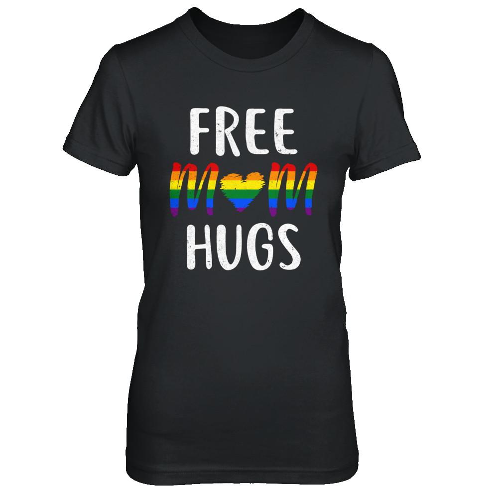 Free Mom Hugs Support LGBT-T-Shirt & Hoodie-Women's T-Shirt-Black