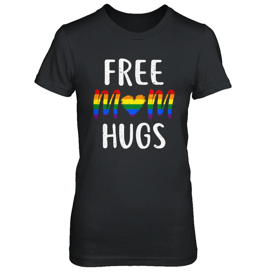 Free Mom Hugs Support LGBT-T-Shirt & Hoodie-Women's T-Shirt-Black