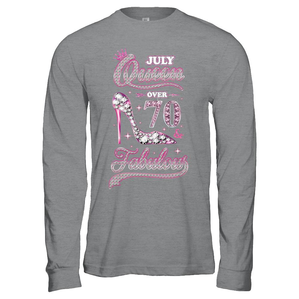 July Queen 70 And Fabulous 1951 70th Years Old Birthday-T-Shirt & Hoodie-Long Sleeve T-Shirt-Sport Grey