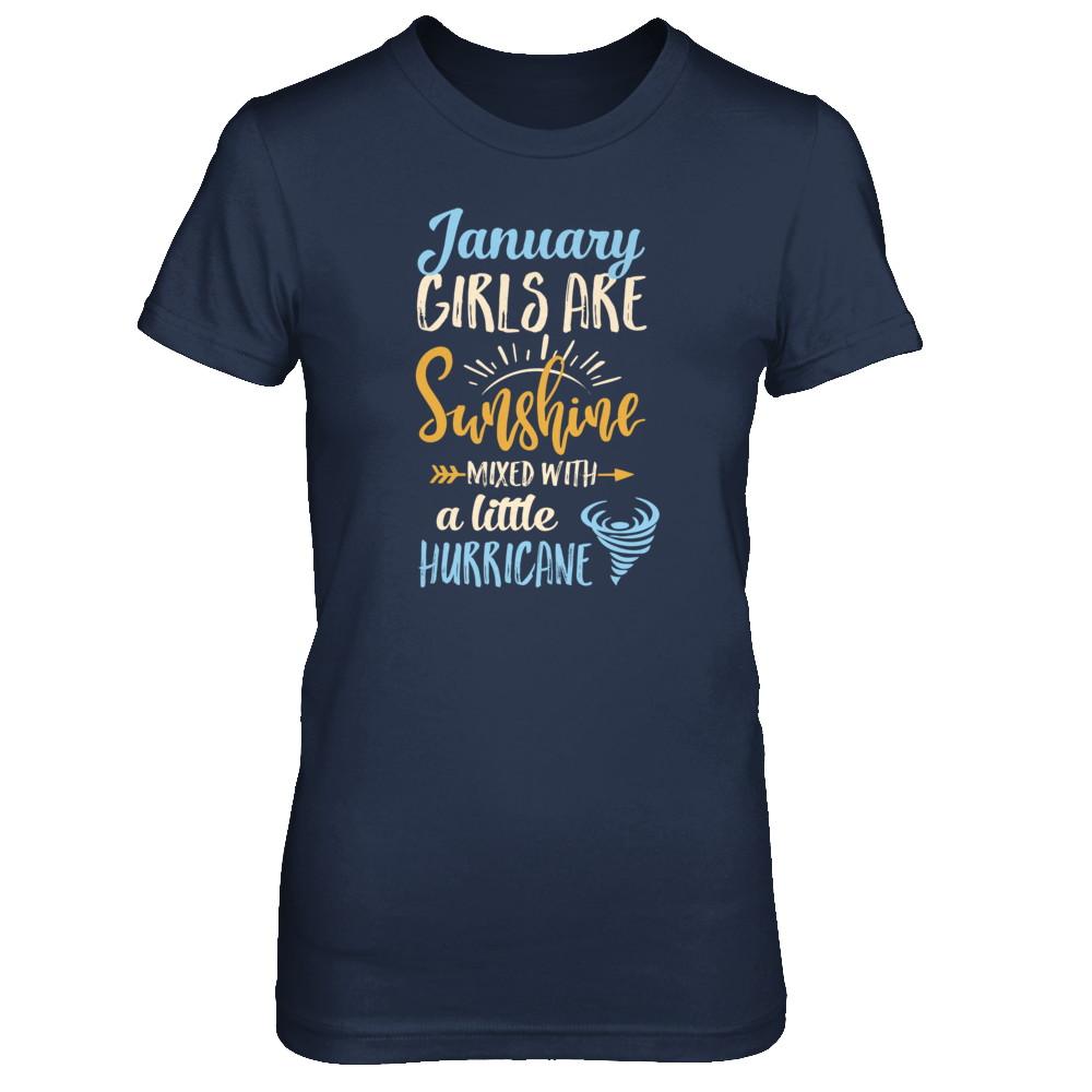 January Girls Birthday Sunshine Mixed Little Hurricane-T-Shirt & Tank Top-Women's T-Shirt-Navy