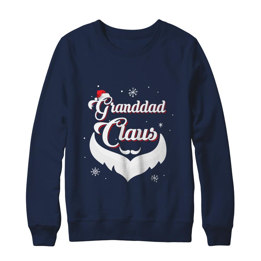 Santa Beard Matching Christmas Pajamas Granddad Claus-T-Shirt & Sweatshirt-Crewneck Sweatshirt-Navy