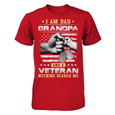 I'm A Dad Grandpa And A Veteran Nothing Scares Me-T-Shirt & Hoodie-Classic T-Shirt-Red