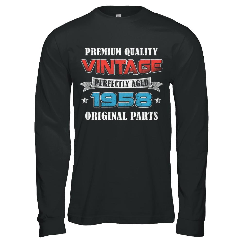 Vintage Premium Prefectly Aged 1958 63th Birthday Gift-T-Shirt & Hoodie-Long Sleeve T-Shirt-Black