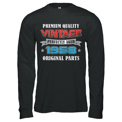 Vintage Premium Prefectly Aged 1958 63th Birthday Gift-T-Shirt & Hoodie-Long Sleeve T-Shirt-Black