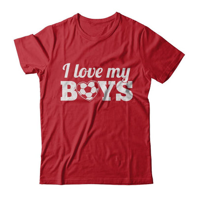 Love My Boys Mom And Dad Soccer-T-Shirt & Hoodie-Classic T-Shirt-Red