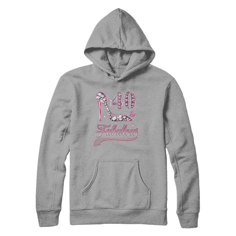 40 And Fabulous 40 Years Old 1981 40th Birthday Gift-T-Shirt & Hoodie-Pullover Hoodie-Light Steel