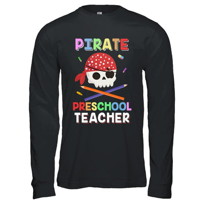 Pirate Preschool Teacher Costume Halloween-T-Shirt & Hoodie-Long Sleeve T-Shirt-Black